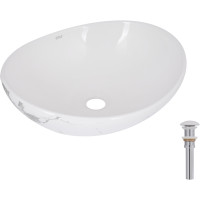 Раковина накладна Qtap Dove 415x340x140 мм, Marble, овальна, з донним клапаном QTDOV188SB49785