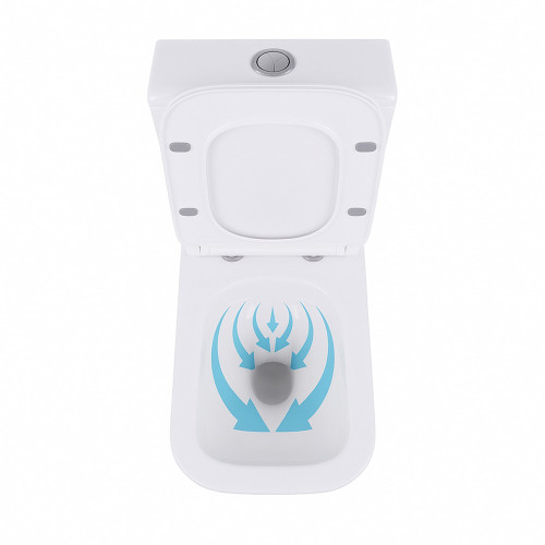 Унітаз-компакт Qtap Crow безобідковий з сідінням Soft-close QT05222170W