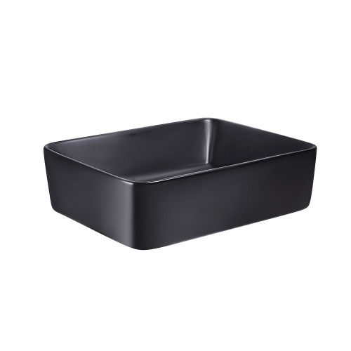 Раковина-чаша Qtap Tern 480х370х135 Matt black з донним клапаном QT172074MBMB