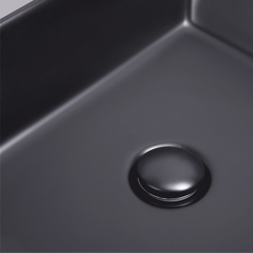 Раковина-чаша Qtap Tern 480х370х135 Matt black з донним клапаном QT172074MBMB