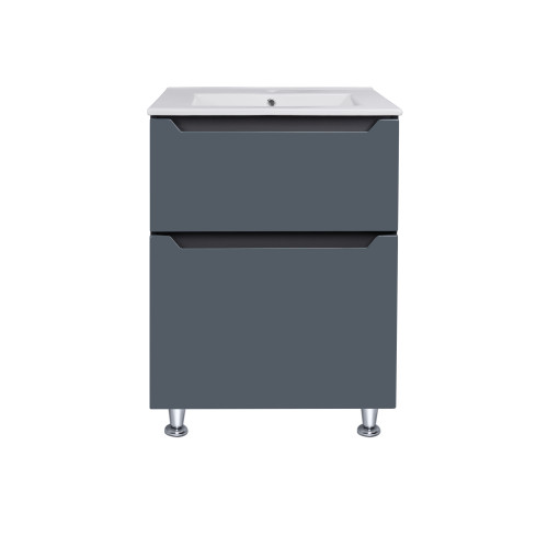 Комплект Qtap Scorpio 605х825х460 Graphite тумба підлогова + раковина урізна QT1471TNВ6023060CG