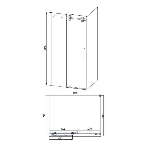 Душевая кабина Qtap Aries CRM1018RC8 Clear