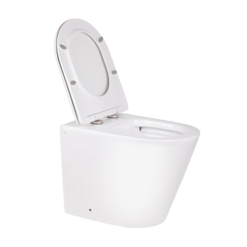 Набір Qtap змивний бачок з панеллю змиву Nest (QT0122490S4Q1 + QT0111M08V1384W) + унітаз з сидінням Swan QT16223178W