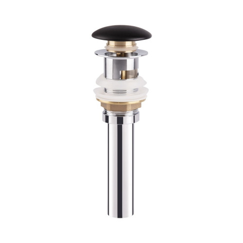 Донний клапан для раковини Qtap F009M1 70х70х220 Matt black з переливом