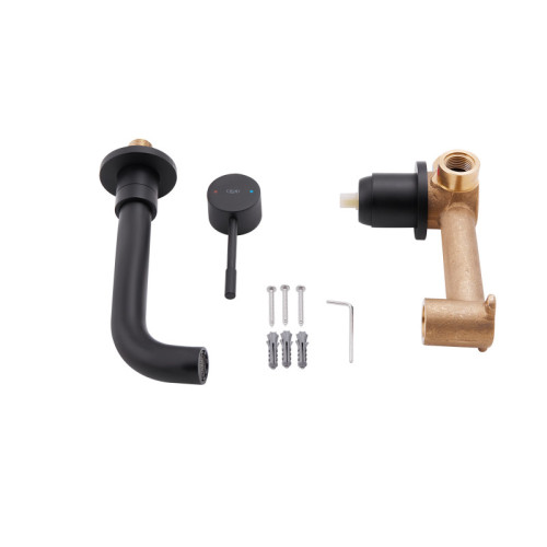 Змішувач для раковини Qtap Scorpio прихованого монтажу QTSCOR3050105B Black Matt