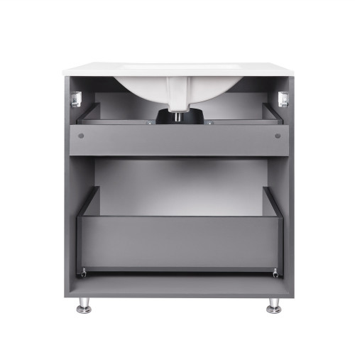 Комплект Qtap Scorpio 710х825х460 Graphite тумба підлогова + раковина урізна QT1471TNВ7023070CG