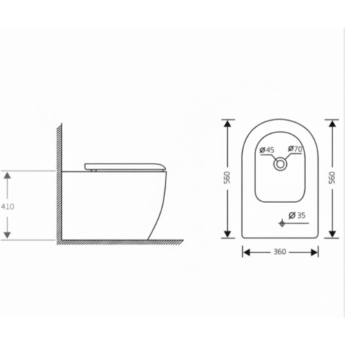 Биде напольное Qtap Jay 560х360х410 мм, White QT07443375W