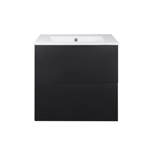 Комплект Qtap Tern 600х580х437 Matt black тумба підвісна + раковина урізна QT1772TPL6023060CMB