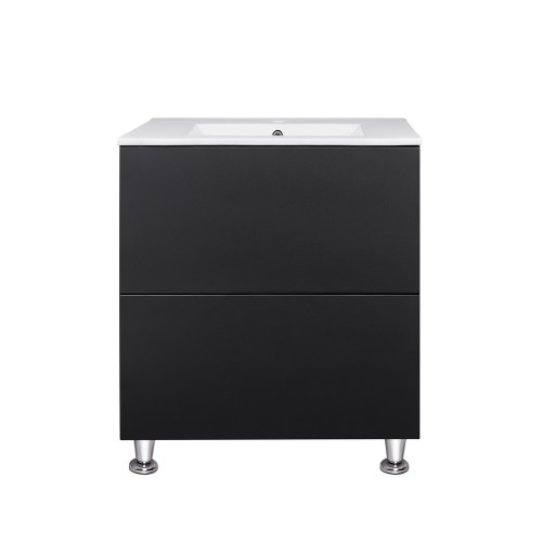Комплект Qtap Tern 700х725х437 Matt black тумба підлогова + раковина урізна QT1771TNL7023070CMB