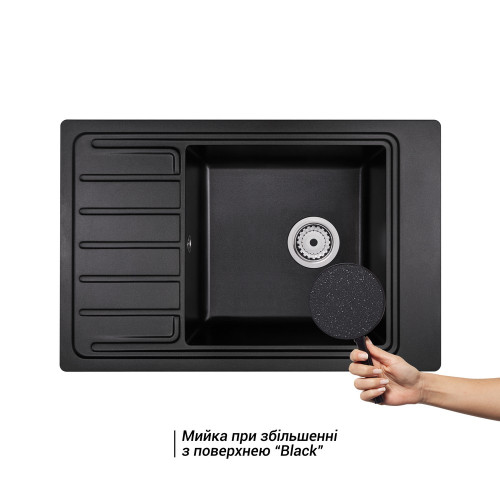 Кухонна мийка Qtap CS 7751 Black (QTCS7751BLA)