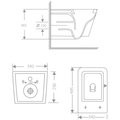 Унітаз підвісний Crow Rimless 485х340х330 мм, White, з сидінням Slim Duroplast/ Soft-close/ Quick Release QT05335171RW Qtap