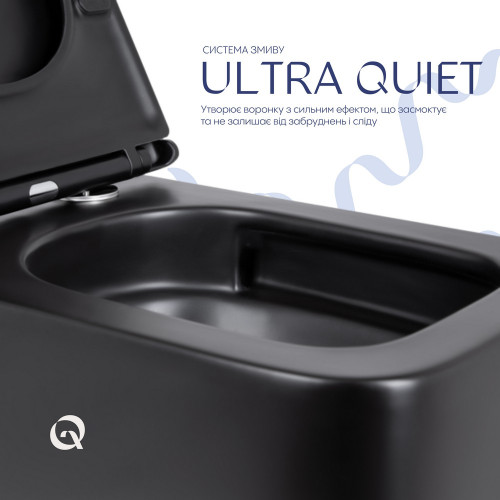 Унітаз підвісний Qtap Gemini безободковий з сидінням Soft-close QT2533076EUQMB
