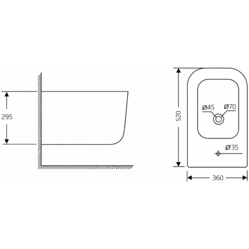 Біде підвісне Qtap Gemini 520×360×295 мм, White QTTAU28W49121