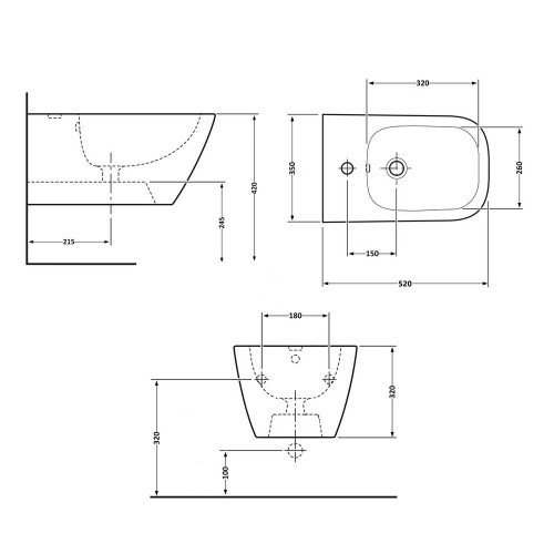 Біде підвісне Qtap Tern 500x360x320 White QT17551303GW