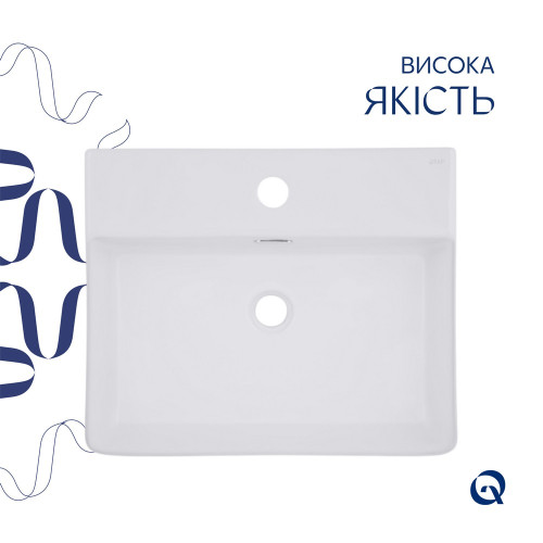 Комплект Qtap Nando LT: Раковина підвісна прамокутна 500х420х120 мм White + Донний клапан PU02O