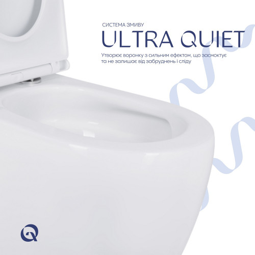 Унитаз напольный Qtap Robin New Ultra Quiet безободковый с сиденьем Soft-Close WHITE QT13226083AW