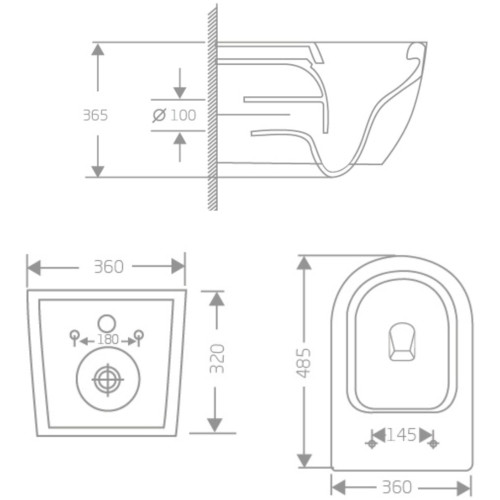 Унітаз підвісний Jay Rimless 485×360×320 мм, White, з сидінням Slim Duroplast/ Soft-close/ Quick Relase QT07335177RW Qtap