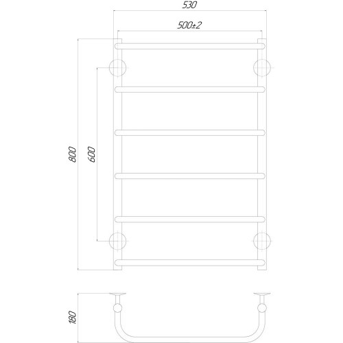 Сушарка рушників електрична Qtap Standard (CRM) P6 500х800 LE