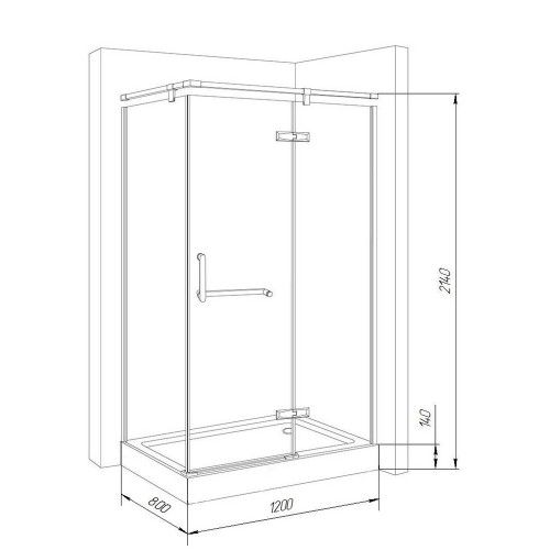 Душова кабіна Qtap Angle SC12080.1A T6 SUS