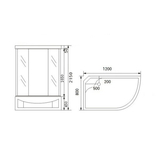 Гідромасажний бокс Qtap SBM12080.2L SAT (Fabric)