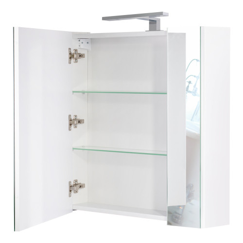 Дзеркальна шафа підвісна Qtap Albatross 700х725х460 White з LED-підсвічуванням QT0177ZP700LW