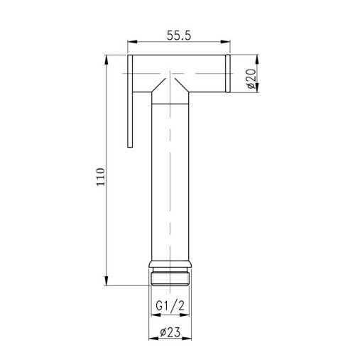 Лійка для гігієнічного душу Qtap Rucni округла QT889910842855OB Black Matt