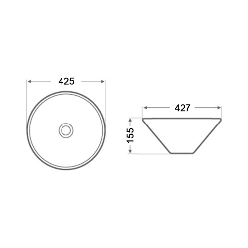 Раковина-чаша Qtap Amazon 425х425х155 White з донним клапаном QT0211K70W