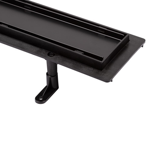 Трап лінійний Qtap Dry Tile304-600MBLA з нержавіючою решіткою 600х70