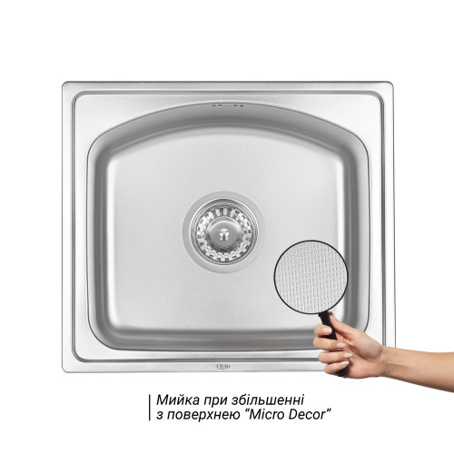 Кухонна мийка Qtap 4842  0,8 мм Micro Decor (QT4842MICDEC08)