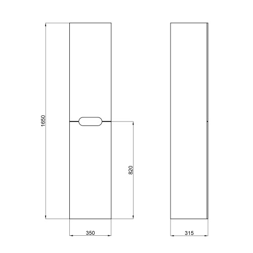 Пенал подвесной Qtap Virgo 350х1600х316 Black/White с корзиной для белья QT1876PP1652KRBW