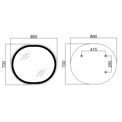 Дзеркало Qtap Gemini 800х700 з LED-підсвічуванням Touch, з антизапотіванням, з димером, рег. темп. кольору (3000-6500K) Reverse QT2578R8071W