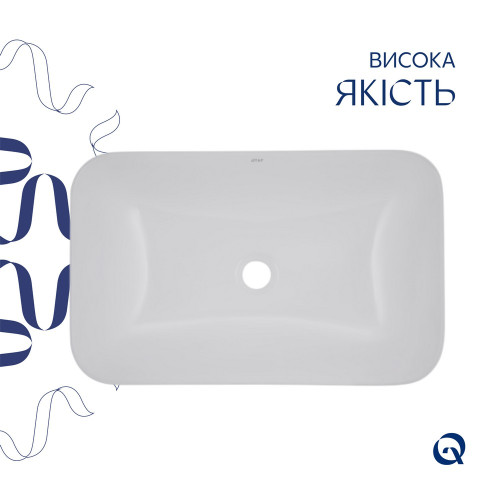 Комплект Qtap Scorpio: Раковина врізна прамокутна 610х380х150 мм White + Донний клапан PU02