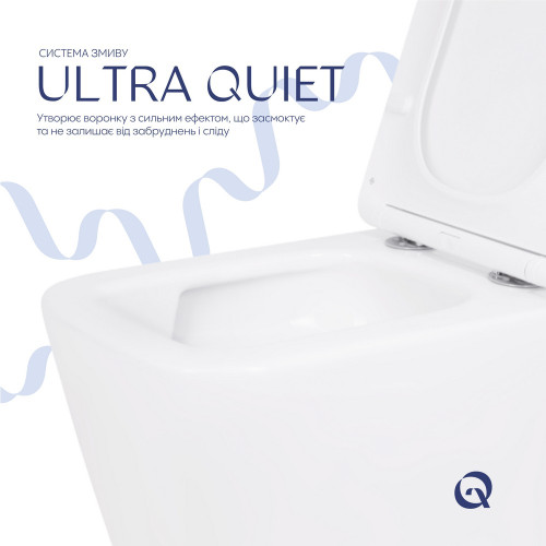 Унітаз підвісний Qtap Crow безобідковий з сідінням Soft-close QT05335170W