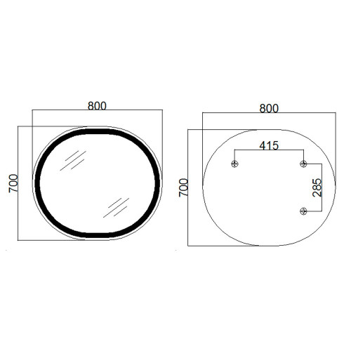 Дзеркало Qtap Gemini 800х700 з LED-підсвічуванням Touch, з антизапотіванням, з димером, рег. темп. кольору (3000-6500K) Reverse QT2578R8072B