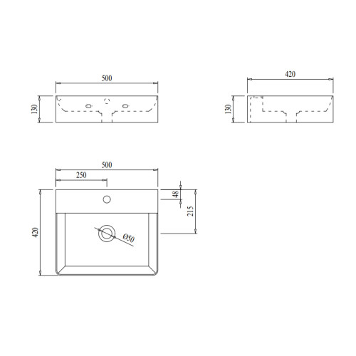 Раковина Qtap Nando 500х420х130 White QT1211K404AWN