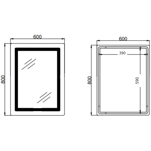 Дзеркало Qtap Cardinal (CA2) 600х800 з LED-підсвічуванням Touch, з антизапотіванням, з димером, рег. темп. кольору (3000-6500K) Reverse QT0478C608048453