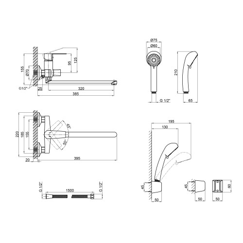 Змішувач для ванни Qtap Levny 3250104C
