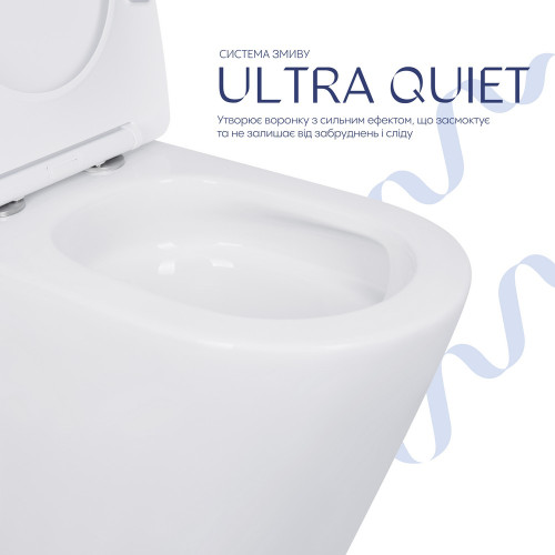 Унітаз-компакт Qtap Scorpio безободковий Ultra Quiet з сидінням Soft-close QT14222125AUQW