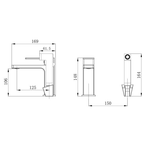 Змішувач для раковини Qtap Gemini (з гігієнічним душем) QTGEM272GMB45692 Gunmetal Black PVD