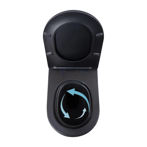 Унітаз підвісний Qtap Scorpio Ultra Quiet безобідковий з сидінням Soft-close MATT BLACK QT14332380AMB