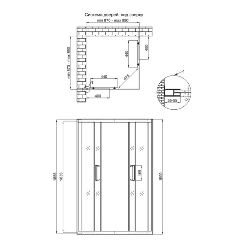 Душова кабіна Qtap Taurus CRM1099SC6 89х89 см, скло Clear 6 мм покриття CalcLess, без піддона