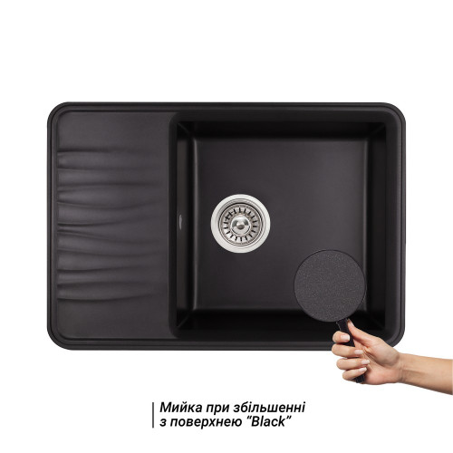 Кухонна мийка Qtap CS 7440 Black (QT7440BLA404)