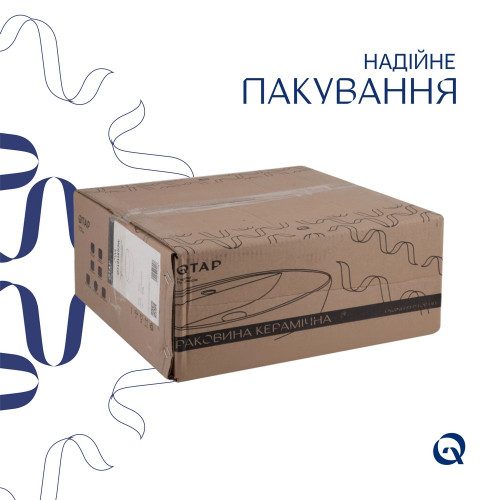 Комплект Qtap Owl: Раковина накладна кругла 400х400х155 мм White + Донний клапан PU02