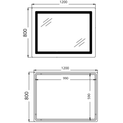 Дзеркало Qtap Cardinal (CA2) 1200х800 з LED-підсвічуванням Touch, з антизапотіванням, з димером, рег. темп. кольору (3000-6500K) QT0478C1208048454