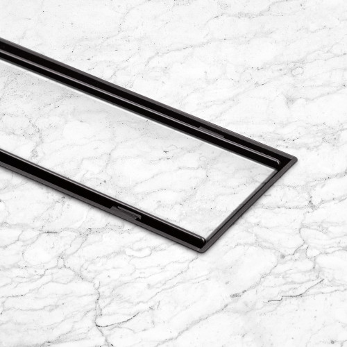 Трап лінійний Qtap Dry Tile304-800MBLA з нержавіючою решіткою 800х70