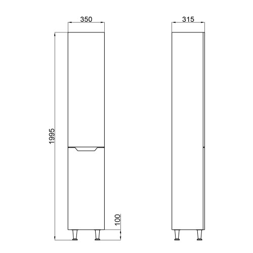 Пенал напольный Qtap Scorpio QT1475PN1901RW