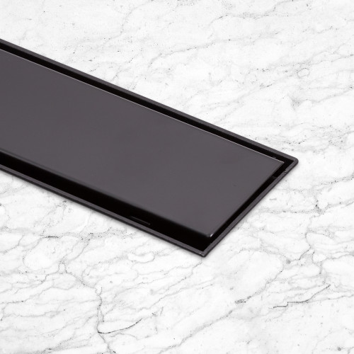 Трап лінійний Qtap Dry Tile304-900MBLA з нержавіючою решіткою 900х70