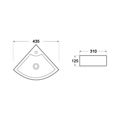 Раковина Qtap Kiwi 435х310х125 White з донним клапаном QT0911K184AW