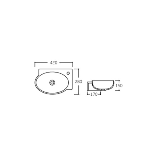 Раковина Qtap Leo 420x280x150 White с донным клапаном QT11115011LW