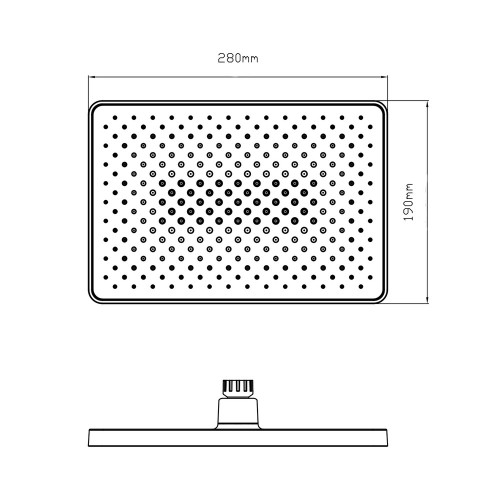 Лійка для верхнього душу Qtap Hlavova 280x190 мм прямокутна QTHLA107BLM45947 Black Matt